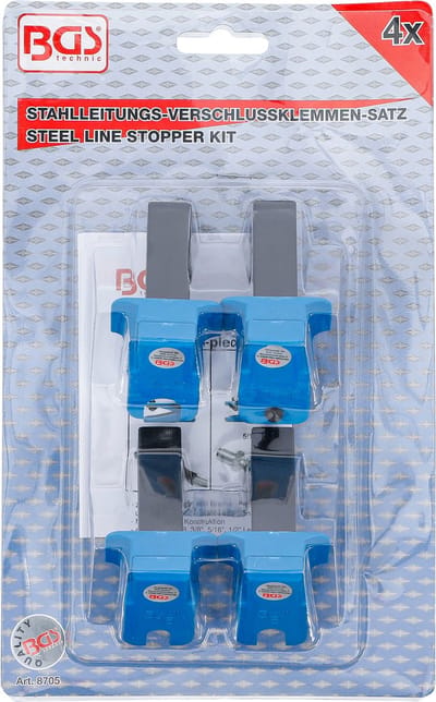 BGS Stalen pijpleidingsluitingsklemmen set 4-delig - 8705