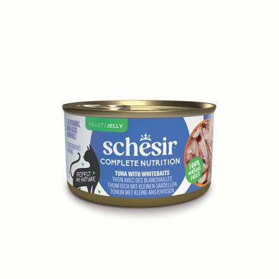 Voordeelverpakking Schesir Complete Nutrition Filet in gelei 24 x 85 g - Tonijn met Witvis
