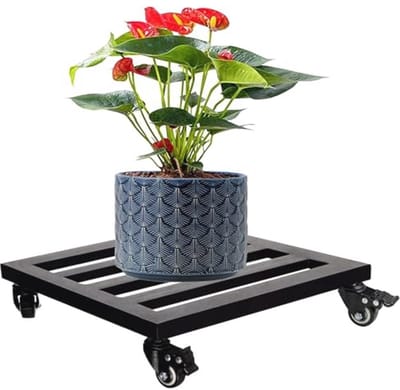 Metalen plantenroller met wielen voor binnen/buiten - 30 cm stevig en veelzijdig