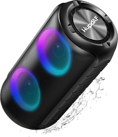 Draagbare Bluetooth Luidspreker - Muziekbox Outdoor Speaker - Muziek Luisteren Buiten - RGB Lichteffecten - 15 Meter Bereik - Zwart
