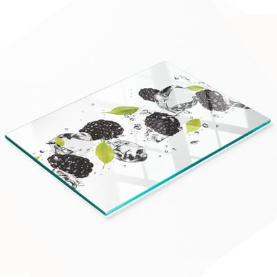 Decoratieve serveerplank van glas met kersenmotief, 80x52 cm
