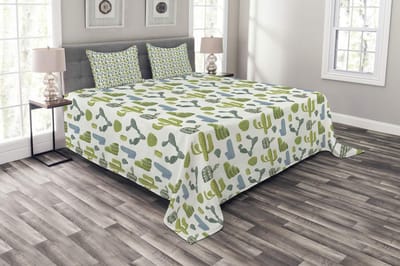 ABAKUHAUS Kaktus Set – Dekbedovertrek + Kussenslopen – 220x220 cm – Meerkleurig