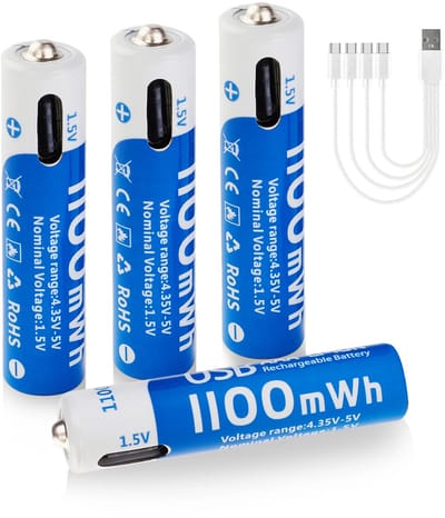AAA Li‑ion Oplaadbare Batterijen 1.5V – Hoge Capaciteit | Snelladen | Tot 1200× Herlaadbaar | Veilig & Lekvrij