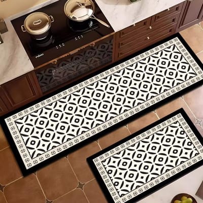 Tapis de Salon Petit Parfum Luxe Léger Moderne Simple Luxe Léger Cuisine Absorbant Tapis de Pied Maison Chambre Lit Tapis 40*120 black