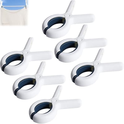 6 stuks - Klem - Kledingklemmen - Dekenklemmen - Strandlakenklemmen - Boothanddoekklemmen - Winddichte en naadloze dekenklemmen - Geschikt voor het ophangen van kleding, strandstoelen, cruiseschepen en zwembaden