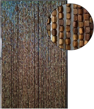 Dailygoods- Kralengordijn Retro Stijl - Deurgordijn Hout - Kraal Gordijn 200 x 90 cm - Kamerverdeler - Decoratie - Lange Levensduur