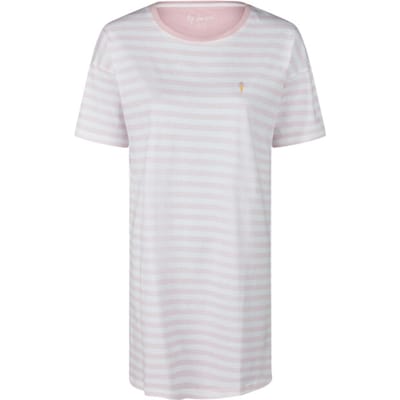 By Louise Dames Nachthemd Korte Mouw Roze Gestreept - Maat S