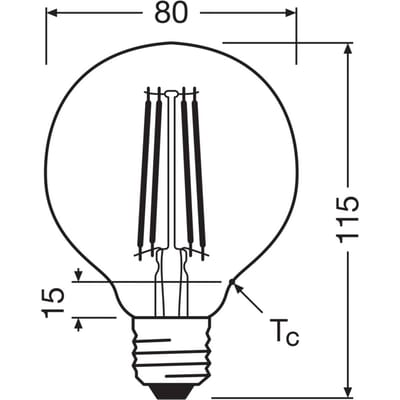 Osram LED Lamps E27 Globe Filament Helder 2.2W 470lm - 827 Zeer Warm Wit | Vervangt 40W