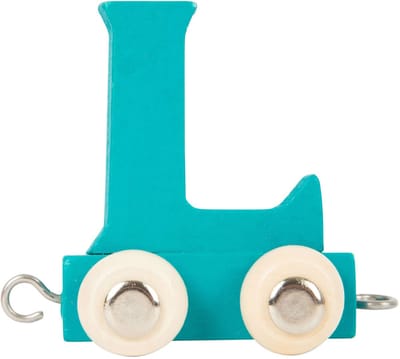 Small Foot - Houten Lettertrein Blauw - L - 12 stuks