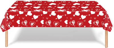 Valentijn Decoratie Tafelkleed Hartjes tafel Kleed Feest Versiering Rood Huwelijks Decoratie 137*274 cm - 2 Stuks
