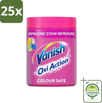 25 x Vanish Oxi Action Pink - Vlekkenverwijderaar - Wasbooster - Zonder Bleek - 1.12 Kg - Grootverpakking - Vlekkenverwijderaar - Wasbooster - Witwas - Wasmiddel - Vlekken Verwijderen