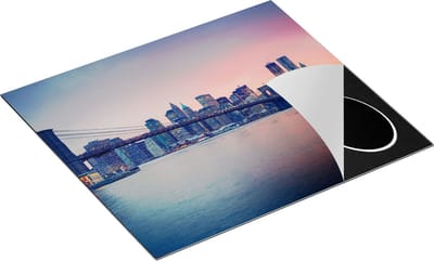Chefcare Inductie Beschermer New York Brooklyn Brug bij Zonsondergang - 60x55 cm - Afdekplaat Inductie - Kookplaat Beschermer - Inductie Mat