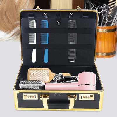 Dailygoods Professionele kapperstas, draagbare koffer met grote capaciteit, afsluitbare opberg- en presentatiekoffer 40*
