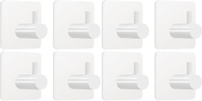 OUYLAF zelfklevende haakjes - Handdoekhaakjes - Haken - haakjes - Wandhaak - Plakhaakjes - Geen Boren Nodig - Muurhaak - Kledinghaak - Zelfklevend en Waterdicht - Set van 8 - Wit