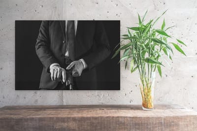 Artaza Canvas Schilderij Gangster Pak - 30x20 cm - Klein - Muurdecoratie Maffia - Wanddecoratie Mannen - Kamer Accessoires