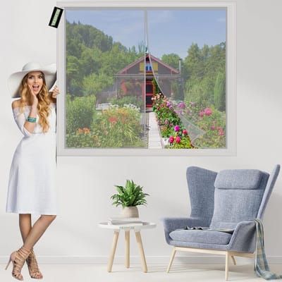 Raamhor Magnetisch - Muggenhor Raam - Insecten Buiten Houden - Zonder Boren Installatie - 95x170cm - Grijs