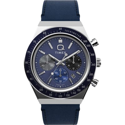 Timex Diver Inspired TW2Y36100 Horloge - Leer - Blauw - Ø 40 mm