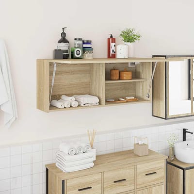 vidaXL - Badkamerwandkast - 100x25x40 - cm - bewerkt - hout - sonoma - eikenkleurig