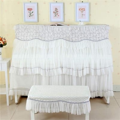 Pianohoes Doek - Pianoklep Hoes - Piano Beschermen - Natuurlijke Overhang - 153 X 34 X 115cm - Wit