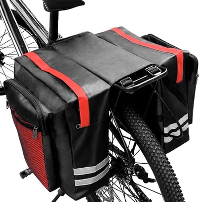 Unyqoos® Dubbele waterdichte fietstas met grote capaciteit en reflecterende strepen