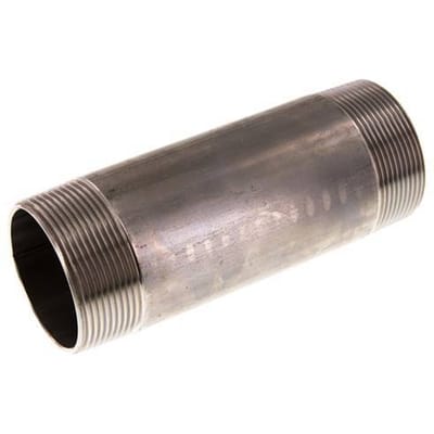 R 2'' RVS Dubbele Pijpnippel 20 Bar DIN 2982 - 150mm - FL2S-M-ST-200R-150L