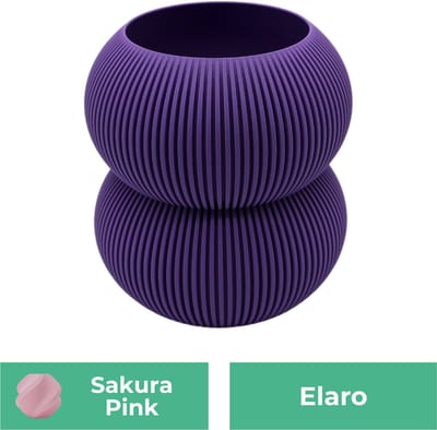 Elaro moderne vaas – Decoratieve vaas - Sakura Roze - 3d geprinte vaas – geschikt voor droogbloemen - 20CM