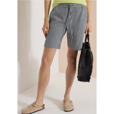 Shorts met Wide Leg pijpen van seersucker