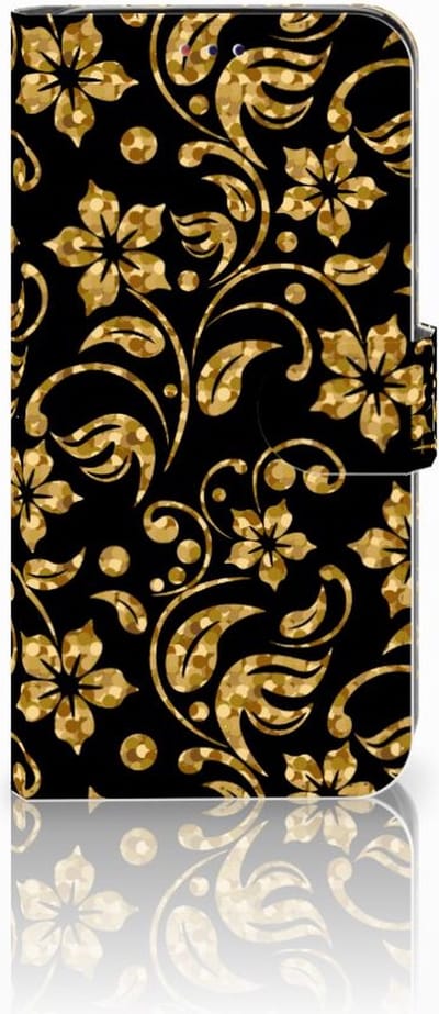 Samsung Galaxy A10 Hoesje Gouden Bloemen
