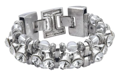 Behave - Armband - imitatie suède met steentjes - boho chic stijl