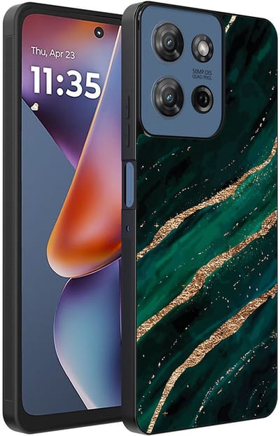 Smartphonica Telefoonhoesje Geschikt voor Motorola Moto G 2025 met marmer opdruk - TPU backcover case marble design - Groen Goud geschikt voor Motorola Moto G 2025