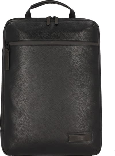 JOST Leren Vrije tijd rugzak Rugzak met laptopvak Stockholm Daypack Backpack Black Zwart