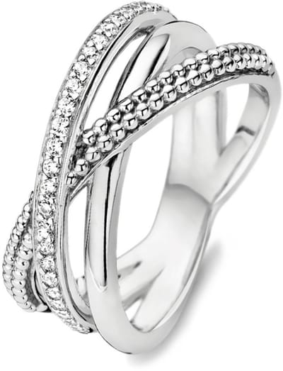 TI SENTO Dames Ring - 925 zilver - Zirconia wit - Maat 17.25 mm / maat 54 - 12022ZI