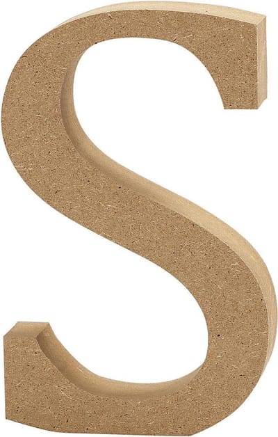 Letter, S, H: 8 cm, dikte 1,5 cm, 1 stuk