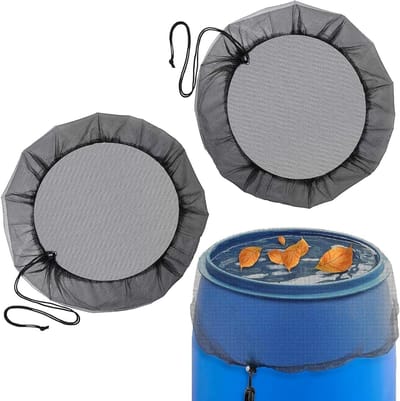SnelShoppen - 2 Pack Regentonhoes, 95 cm, Veiligheidsnet voor Waterreservoir, Verstelbare Regentonbescherming met Trekkoord, Ideaal voor Tuin, Camping
