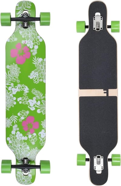 Camber Longboard - Cruiser Board - Cruisen en Slides - Symmetrisch Gebouwd - 106 cm - Bruin