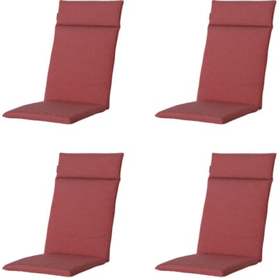 Madison - Tuinstoelkussen Hoge Rug Manchester red - Ca. 120x50 cm - Set van 4
