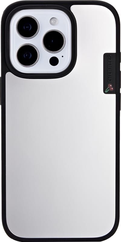CHERRIES telefoonhoesje voor iPhone 14 - MagSafe-Ready Case - Schokbestendig - Spiegel - Zwart - Cherries Geur