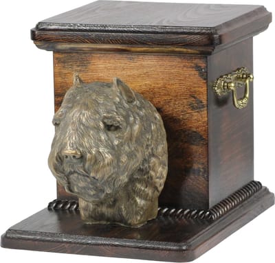 Elegante urn voor Bouvier des Flandres met hondenbuste