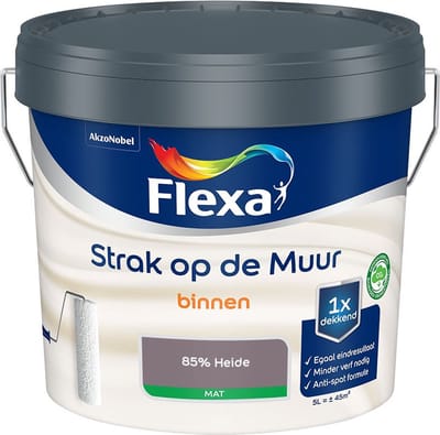 Flexa - Strak Op De Muur Binnen Mat - 85% Heide - Mengverf - 5 L