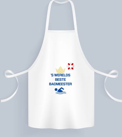 Akyol - 's werelds beste badmeester Keukenschort - Badmeester - badmeesters - badmeesters - cadeau badmeester - zwemmen - zwemdiploma - cadeau - kado - gift - geschenk - vaderdag - lifeguard - 82 bij 71 cm