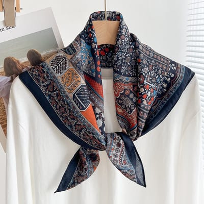 Sjaal vierkante sjaal van 70x70 cm voor dames - Landelijke stijl - Nekbeschermende sjaal - Dunne driehoekige hoofdsjaal/sjaal-Stijl 44