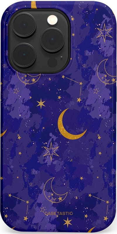 Casetastic Hoesje Geschikt voor Apple iPhone 14 Pro Magsafe - Stijlvolle Beschermende Duo-layer Case - Sterrennacht