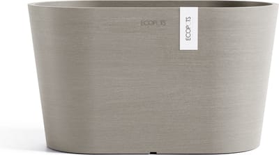 Ecopots Tokyo 30 - Taupe - 30 x 17 x H17 cm - Ovalen taupe bloempot met waterreservoir