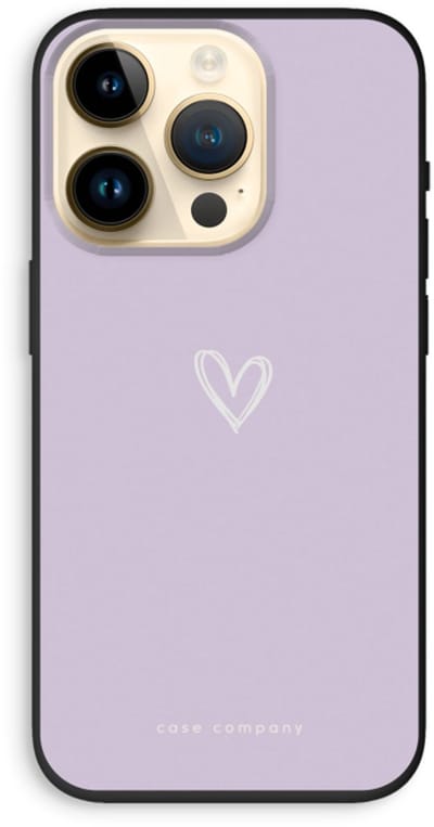 Case Company® - Hoesje geschikt voor iPhone 14 Pro hoesje - Klein hartje paars - Biologisch Afbreekbaar Telefoonhoesje - Bescherming alle Kanten en Schermrand