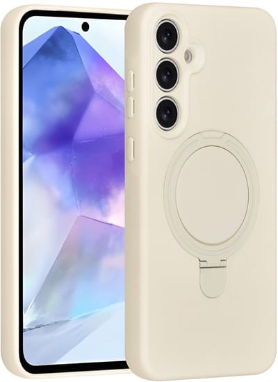 TUNIQ telefoonhoesje voor Samsung Galaxy A55 - MagSafe met ringstand - Gebroken wit