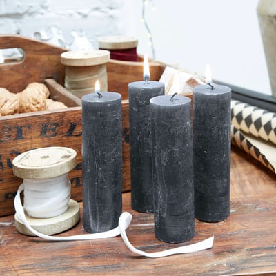 LOBERON Kaars set van 4 Muriel antraciet