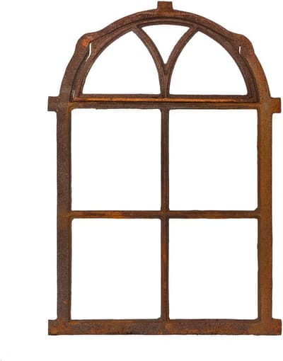 Inklapbaar IJzeren Raam - Stalraam Tuinmuur - Metselwerk Decoratie - Antieke Stijl Gietijzer - 75x50 cm - Roestbruin