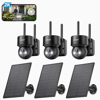 ieGeek Beveiligingscamera Buiten 2K HD 3MP - Draadloze WiFi Buitencamera met Nachtzicht, Bewegingsdetectie, Tweeweg Audio, App Bediening en IP66 Waterdicht 3pcs