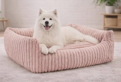 Hondenbed / Kattenbed - Gestepte Dierenmat 95x75cm, Comfortabel en Duurzaam Kussen voor Huisdieren, pink