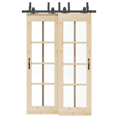 vidaXL - Doos - met - onderdelen - voor - schuifdeur - 152,5 - cm - staal - zwart
